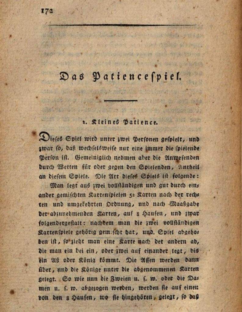 Neuer Spiel-Almanach fürs Jahr 1798 written by Ceafar - Das Patiencespiel
