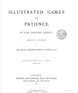 1874 lady Cadogan Illustrated Games of Patience