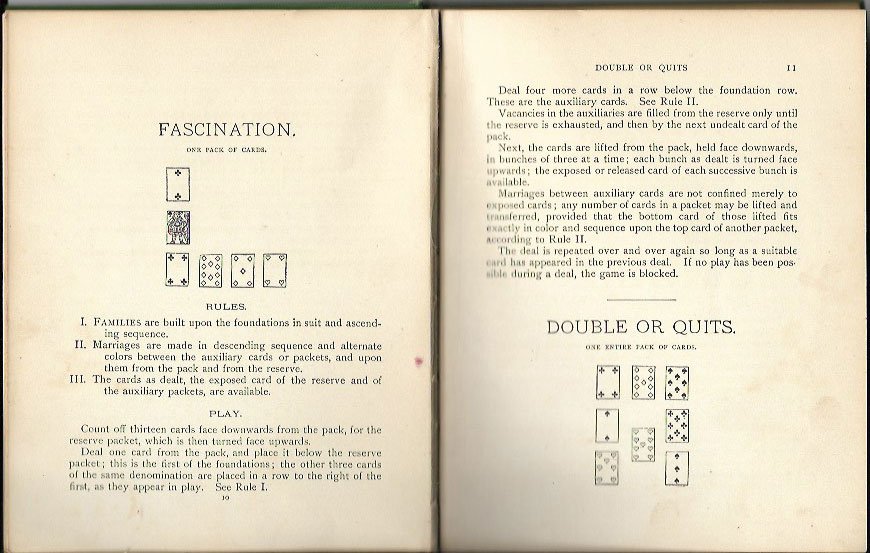 Dick’s Games of Patience (second series) by William B Dick - 1898 page 10 Fascination