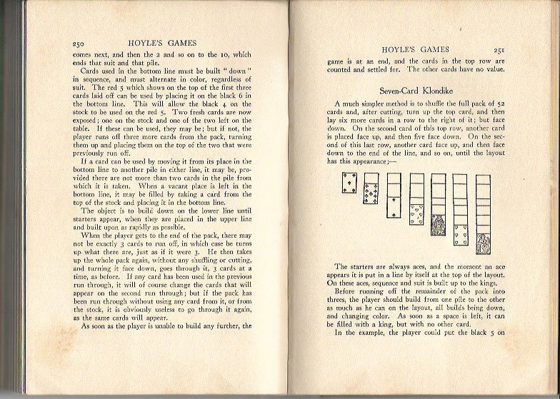 Hoyle's Games - Autograph Edition by the McClure Company - 1907 seven card klondike