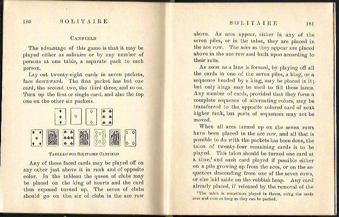 1910 Solitaire and Patience Happgood canfield