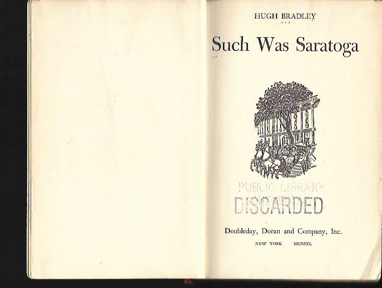 Such was Saratoga by Hugh Bradley - 1940 opening page