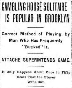 Newspaper article Gambling House Solitaire is popular in Brooklyn