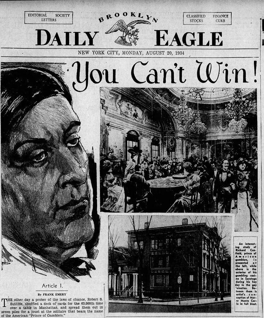 1934 You cant win by frank emery newspaper article