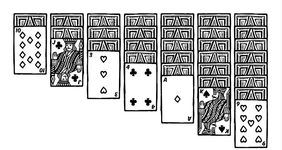 Tableau example layout Solitaire