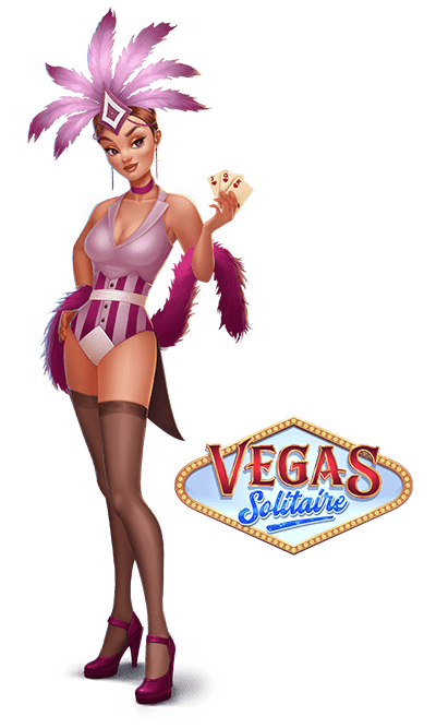 Vegas Solitaire Banner Girl Feathers 2