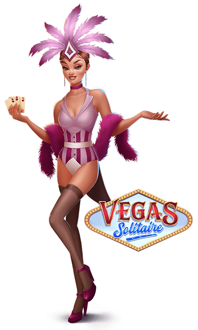 Vegas Solitaire Banner Girl Feathers