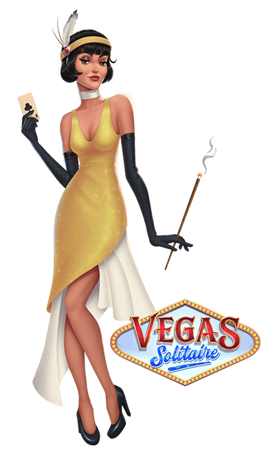 Vegas Solitaire Banner Girl Yellow Dress 2
