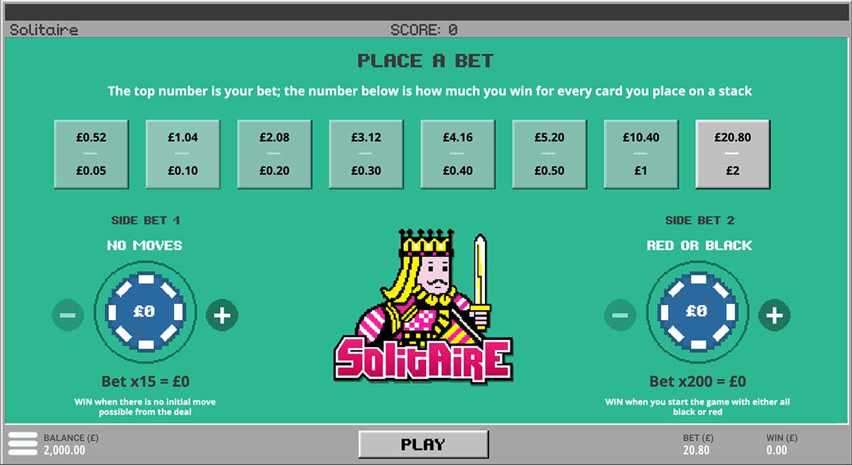 Retro Solitaire Place Bet